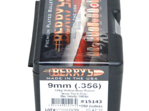 Berry's 15143 Superior Pistol 9mm/356 124gr Hollow Base Round Nose Thick Plate 250/Box