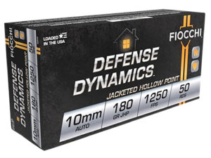 Fiocchi 10APHP Defense Dynamics  10mmAuto 180gr Jacketed Hollow Point 50 Per Box/10 Case