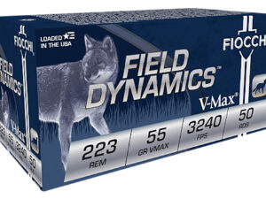 Fiocchi 223HVC50 Field Dynamics  223Rem 55gr Hornady V Max 50 Per Box/20 Case
