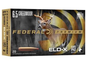 FEDERAL 6.5 CREEDMOOR 143 GR ELD-X 20 RD/BX 10 BX/CS