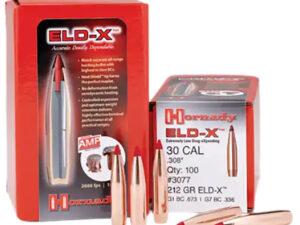 Hornady 30731 ELD Match  30 Cal .308 208 gr Extremely Low Drag Match 100 Per Box/ 15 Case