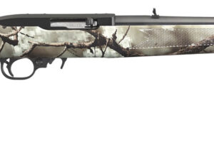 Ruger 31113 10/22 Carbine Full Size 22 LR 10+1 18.50" Satin Black Threaded Barrel, Satin Black Steel Receiver w/Scope Base Adapter, Fixed Go Wild Camo Rock Star Synthetic Stock, Right Hand