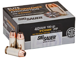 Sig Sauer E40SW250 Elite Performance  40S&W 180gr V-Crown Jacketed Hollow Point 50 Per Box/10 Case