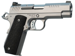 Ed Brown EVOKC9 1911 EVO KC9 9mm Luger 9+1 4" Barrel, Snakeskin Serrated Stainless Steel Bobtail Frame, Serrated Slide w/Recessed Slide Stop, Black G10 Grip