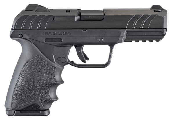 Ruger 3819 Security-9  9mm Luger  4" Barrel 10+1, Black Polymer Frame With Picatinny Acc. Rail, Black Oxide Steel Slide, Hogue Beavertail HandALL Rubber Grip