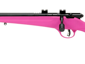 Savage Arms 13842 Rascal FLV-SR Youth 22 LR 1rd 16.12" Matte Blued Heavy Barrel, Matte Blued Carbon Steel Receiver, Pink Synthetic Stock, Left Hand