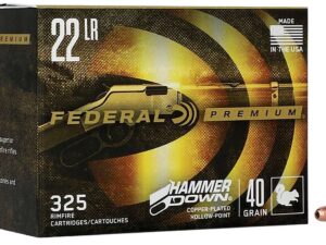 FEDERAL 22LR 40GR HAMMERDOWN COPPER PLATED LEAD HP 325 COUNT 325 RD/BX 10 BX/CS