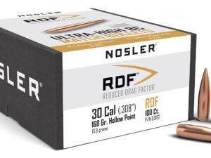 Nosler 53182 RDF Match 30Cal 168gr Hollow Point Boat Tail 100/Box