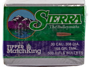 Sierra 7768C Tipped MatchKing  30Cal 168gr Tipped MatchKing 500/Box