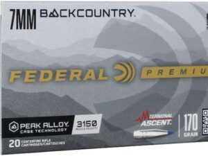 FEDERAL 7MM BACKCOUNTRY 170GR TERMINAL ASCENT 20RD/BX 10BX/CS