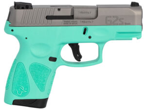 Taurus 1G2S939C G2S  Compact Frame 9mm Luger 7+1 3.26" Matte Stainless Steel Barrel, Matte Serrated Stainless Steel Slide, Cyan Polymer Frame w/Picatinny Rail & Polymer Grip, Right Hand