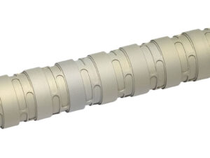 Q LLC SILE22 Erector  22 LR .99" Tan w/Blue Accent Aluminum/Stainless Steel 1/2"-28 tpi