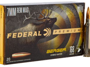 Federal PR7BCH1 Premium  7mmRemMag 168gr Berger Hybrid Hunter 20 Per Box/10 Case