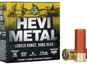 HEVI-Metal HS38704 HEVI-Metal Longer Range 12Gauge 2.75" 1 1/8oz 4Shot 25 Per Box/10 Case
