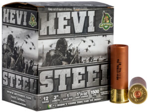 HEVI-Shot HS60001 HEVI-Steel  12Gauge 3" 1 1/4oz 1Shot 25 Per Box/10 Case