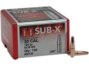 Hornady 30730 Sub-X  30 Cal .308 190 gr Subsonic eXpanding 100 Per Box/ 15 Case