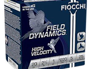Fiocchi 20HV5 Field Dynamics High Velocity 20Gauge 2.75" 1oz 5Shot 25 Per Box/10 Case