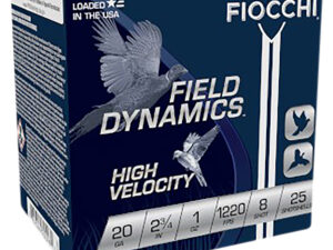 Fiocchi 20HV8 Field Dynamics High Velocity 20Gauge 2.75" 1oz 8Shot 25 Per Box/10 Case