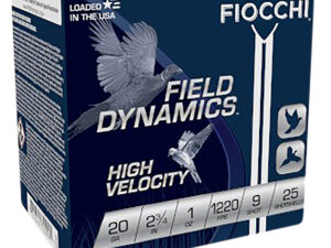 Fiocchi 20HV9 Field Dynamics High Velocity 20Gauge 2.75" 1oz 9Shot 25 Per Box/10 Case