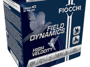 Fiocchi 28HV6 Field Dynamics High Velocity 28Gauge 2.75" 3/4oz 6Shot 25 Per Box/10 Case