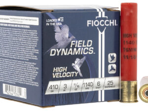 Fiocchi 410HV6 Field Dynamics High Velocity 410Gauge 3" 11/16oz 6Shot 25 Per Box/10 Case
