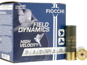 Fiocchi 123HV4 Field Dynamics High Velocity 12Gauge 3" 1 3/4oz 4Shot 25 Per Box/10 Case