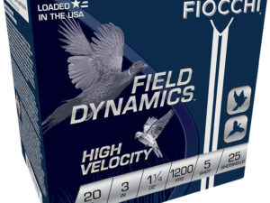 Fiocchi 203HV5 Field Dynamics High Velocity 20Gauge 3" 1 1/4oz 5Shot 25 Per Box/10 Case