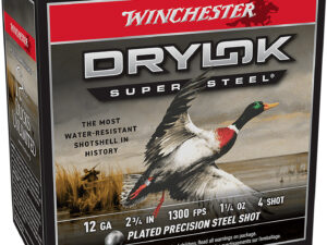 Winchester Ammo XSM124 Drylok Super Steel Magnum 12Gauge 2.75" 1 1/4oz 4Shot 25 Per Box/10 Case