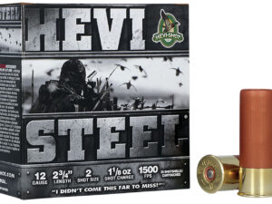 HEVI-Shot HS61222 HEVI-Steel  12Gauge 2.75" 1 1/8oz 2Shot 25 Per Box/10 Case