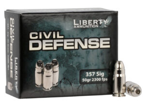 Liberty Ammunition LACD357SIG053 Civil Defense  357Sig 50gr Lead Free Fragmenting Hollow Point 20 Per Box/50 Case