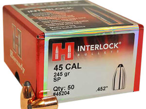 Hornady 45204 InterLock  45 Cal .452 245 gr Spire Point 50 Per Box/ 15 Case