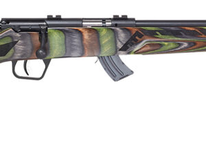 Savage Arms 26736 Mark II Minimalist Full Size 22 LR 10+1 18" Matte Black Threaded Barrel, Matte Black Drilled & Tapped Carbon Steel Receiver, Green Boyd's Minimalist Laminate Stock, Right Hand