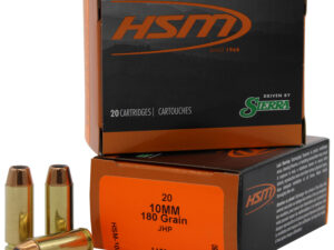 HSM 10MM15N20 Pro Pistol  10mm Auto 180 gr Jacket Hollow Point 20 Per Box/ 20 Case