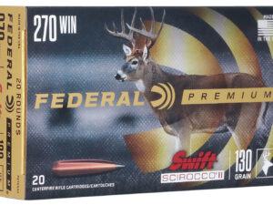 Federal P270SS1 Premium  270Win 130gr Swift Scirocco II 20 Per Box/10 Case
