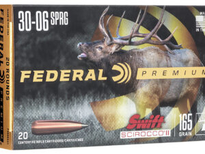 Federal P3006SS1 Premium  30-06Springfield 165gr Swift Scirocco II 20 Per Box/10 Case