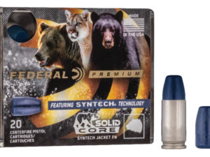 Federal P10SHC1 Premium  10mmAuto 200gr Solid Core Synthetic Flat Nose 20 Per Box/10 Case