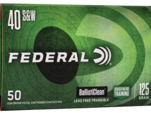 Federal BC40CT1 BallistiClean Reduced Hazard Training 40S&W 125gr Lead Free Frangible 50 Per Box/20 Case