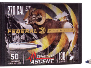 Federal PB277TA1 Premium Terminal Ascent Component 270Win 136gr 50 Per Box/4 Case