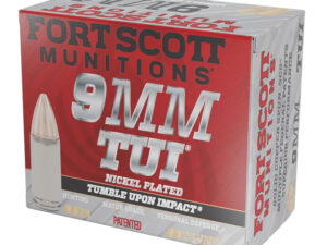 Fort Scott Munitions 9MM080SCVNIC Tumble Upon Impact (TUI)  9mmLuger 80gr Solid Copper Spun 20 Per Box/25 Case