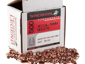Winchester Ammo WB40HP180D Centerfire Handgun Reloading 40S&W 180gr Jacketed Hollow Point 500 Per Box/3 Case