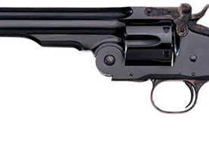 Taylors & Company 550652 Top Break Schofield 44-40 Win Caliber with 7" Barrel, 6rd Capacity Cylinder, Overall Blued Engraved Finish Steel & Walnut Grip