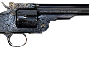 Taylors & Company 550644 Top Break Schofield 45 Colt (LC) 6rd 7" Blued Engraved Steel Walnut Grip