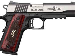 Browning 051969492 1911-380 Black Label Medallion Pro 380 ACP 4.25" 8+1 Matte Black Stainless Steel with Black Accents Rosewood with Integrated Gold Buck Mark Inlay Grip Fixed 3-Dot Picatinny Rail