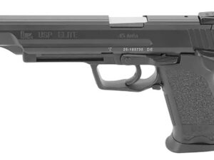 HK 81000367 USP V1 Elite 45 ACP 12+1 6.02" Stainless Stainless Steel Barrel, Black Long/Serrated Steel Slide, Black Polymer Frame, Black Polymer Grip, Includes Two Mags