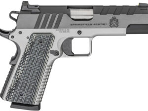 Springfield Armory PX9218L 1911 Emissary 45 ACP 8+1 4.25" Bull Barrel, Stainless Steel Frame w/Beavertail , Tri-Top Cut Blued Carbon Steel Slide, Black VZ Thin-Line G10 Grip