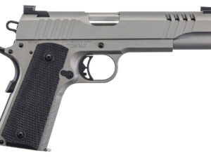 Auto-Ordnance 1911TCAC6N 1911 A1  45 ACP 7+1 5" Savage Silver Cerakoate, Serrated/Ported Slide,  Black Rubber Grips, TruGlo Night Sights