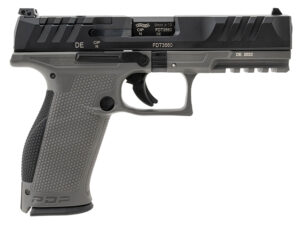 Walther Arms 2858371 PDP  9mm Luger 18+1 4.50" Black Polygonal Rifled Barrel, Black Optic Ready/Serrated Slide, Gray Polymer Frame w/Picatinny Rail, Black Performance Duty Texture Grips, Ambidextrous