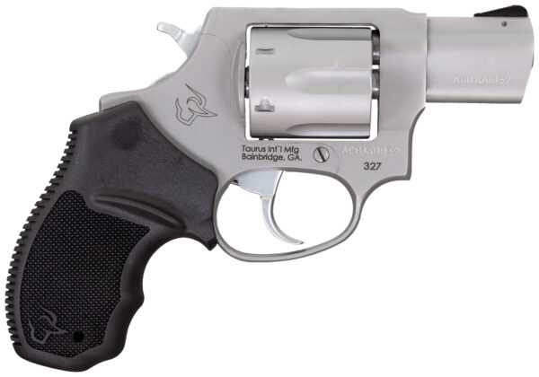 Taurus 232729 327  Small Frame 327 Federal Mag 6rd 2" Matte Stainless Steel Barrel, Cylinder & Frame, Black Finger Groove Rubber Grip, Hammer Safety