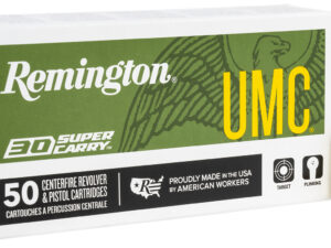 Remington Ammunition R20015 UMC  30SuperCarry 100gr Full Metal Jacket 50 Per Box/20 Case
