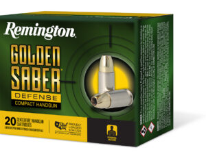 Remington Ammunition 27618 Golden Saber Defense 40S&W 180gr Brass Jacketed Hollow Point 20 Per Box/25 Case